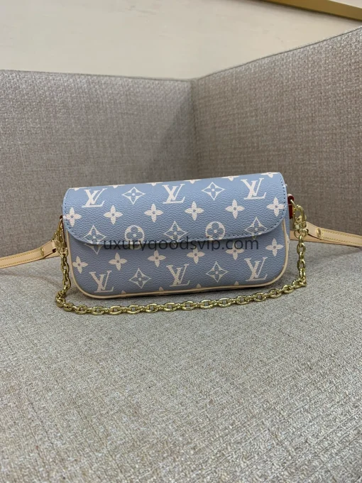 watermarked LV M12778 silver grey with floral pattern