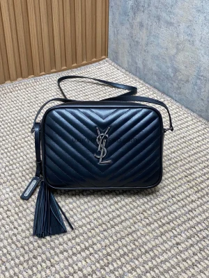 YLS quilted leather camera bag monogram