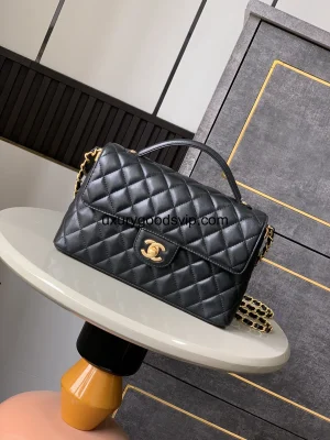 Chanel Black and Gold Kelly Bag